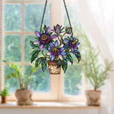Passion Flower Acrylic Window Hanging: Floral Home Decor,Gift to relatives picture