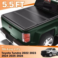 5.5FT Tri-Fold Hard Truck Tonneau Cover For 2022-2026 Toyota Tundra Black Bed picture