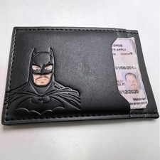 Personalized Leather Bat Wallet  Superhero Mask Card Holder Heroic ID Wallet picture
