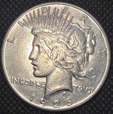 1926-S 🌉 US PEACE SILVER DOLLAR $1 Coin 🌟XF-AU🌟 .77ozt ASW 🎂100 YEARS OLD🎂 picture