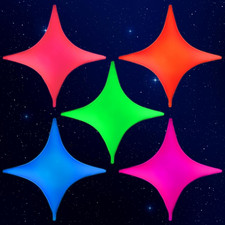 Mega-L Glow in the Dark Party Supplies, 5 Pcs Neon Star Balloons Set | Fluoresce picture