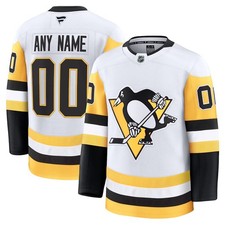 Men's Pittsburgh Penguins White Away Premium Custom - Stitched  picture