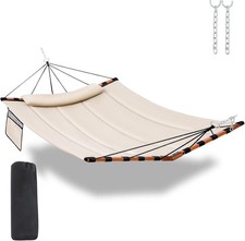 TegerDeger 12FT 2 Person Hammock with V Shaped Hardwood Spreader Bar & Nylon picture