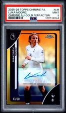 Topps 2025-26 Chrome PL Luka Modric Gold Refractor Auto /50 CA-LM PSA 9 picture