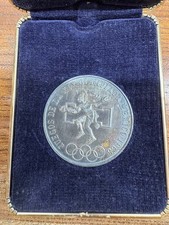 1968 MEXICO OLYMPIC SILVER SV925 MEDAL From Japan W/Box Used picture