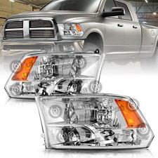 Headlights Assembly for 2009-2018 Dodge Ram 1500 2500 3500 Chrome Quad Headlamps picture