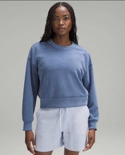 Lululemon Softstreme Perfectly Oversized Cropped Crew Pitch Blue Size 4 Perfect picture
