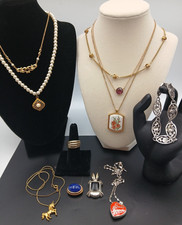 Vintage Avon Lot of 11 Costume Jewelry Necklaces Bracelet Ring Pendants READ picture