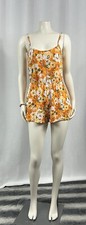 Divided by H&M Yellow Floral Spaghetti Strap Romper Size XS picture
