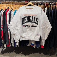 90’s Remake Cincinnati Bengals NFL Pro Line Ash Crewneck Sweatshirt RM3492 picture
