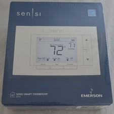 Emerson Sensi Smart Thermostat ST55 Wi-Fi Alexa/HomeKit/GA, Humidity, White picture