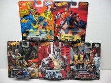 2018 Hot Wheels Premium Pop Culture Marvel X-Men Complete Set of 5 picture