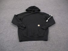 Carhartt Hoodie Sweatshirt Men M Black Pullover Loose Fit Spellout Logo K288 BLK picture