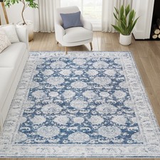 6 x 9 Vintage Floral Area Rug Non-Slip Living Room Washable Vintage Oriental picture
