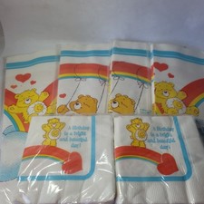 Vtg 1982 Funshine Care Bear 32 Napkins 4 Table Covers American Greetings Rainbow picture