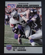 1990-91 Pro Set #53 Dave Casper Oakland Raiders Super Bowl Supermen Card picture