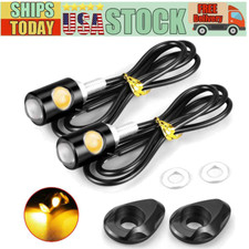 2X Mini LED Motorcycle Turn Signals Indicator Amber Blinker Light Universal Lamp picture