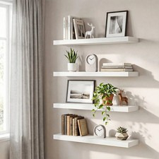 NEW Senmeo 4Pcs 15.8 Inch Floating Wall Shelves, Hidden Bracket Wall Mount Rack picture