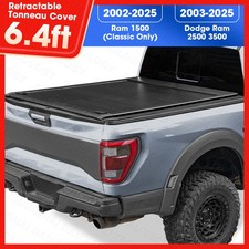6.4FT Truck Bed Retractable Tonneau Cover For 2003-2026 Dodge Ram 1500 2500 3500 picture