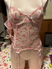 Ellolace Love Heart Lace BRA GARTER BUSTIER CORSET G-string Panties Small picture