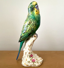 Vintage Pristine Royal Worcester Hand Painted Porcelain Parakeet Figurine picture