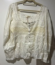 NWT LoveShackFancy True White Anorette Blouse~XXL  picture