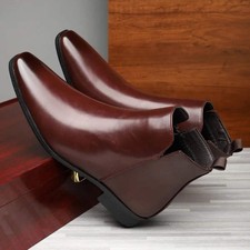 New Men's Boots Classics Chelsea Boots Luxury High Top Leather Boot Fashion Casu picture