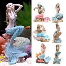 Mermaid Miniature Aquarium Decorations Resin Statue Figurine Fish Tank Ornament picture