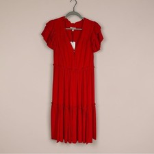 A Loves A Women’s Bright Red Tiered Midi Dress NWOT picture