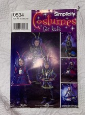 Kids Costume Simplicity 3661 size A 3-8 UNCUT picture