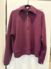 SPANX AirEssentials Women’s 1/4 Zip Mock Neck Sweatshirt L, plum berry picture