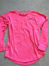 PINK Victoria's Secret Neon Pink Sweatshirt with Dog Logo, size Medium picture