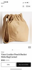 $450 Vince Women’s Satchel Bag Shoulder Leather Bag Tan Beige Slouchy picture