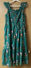 Anthropologie Peregrine Midi Dress Sz 2X Green Floral Print Cottagecore Pockets picture