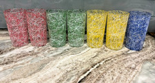 Vintage Hazel Atlas Spaghetti String Tumblers, Set of 7 - MCM 1950s Glasses picture