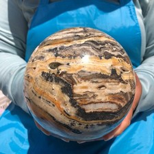 7.67LB Natural Banded Onyx Sphere Reiki Healing 