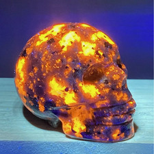 2'' Natural Yooperlite Skull Carved Quartz Crystal Skull Reiki Healing Gift 1pc picture