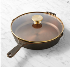 Smithey Seasoned Cast Iron Classic Skillet with Lid Heavy Duty Frying Pan picture