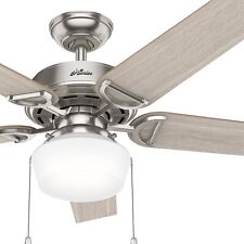 Hunter Fan 52 inch Brushed Nickel Traditional Indoor Ceiling Fan with Light Kit picture