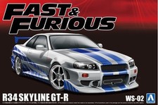 Aoshima 1/24 Fast & Furious NISSAN SKYLINE R34 GT-R Plastic Model Kit picture