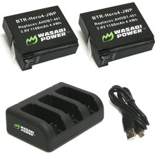 Wasabi Power Battery (2-Pack) and Triple Charger for GoPro HERO4, AHDBT-401 picture