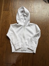 Abercrombie Kids YPB Off White Full Zip Cropped Hoodie Girls Size 9/10 picture