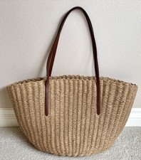 NWT J.Crew Como Woven Tote ($148) Natural Straw Bag picture