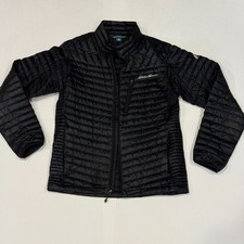 Eddie Bauer Men’s Black Down Puffer Jacket Full-Zip Lightweight Packable Sz S picture