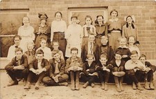 H82/ Interesting Teacher RPPC Postcard c1910 Early School Students 103 picture