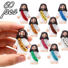 10/60Pcs Mini Jesus Figurines Religious Christmas Easter Holiday Party Decor picture