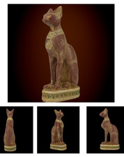 Authentic Ancient Egyptian Antiques Bastet Cat Statue Sacred Feline Artifact BC picture