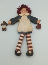 VTG Primitive Americana Jointed Standing Doll Shelf Sitter Folk Art Figure picture
