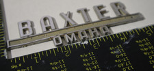 Vintage Baxter Omaha Dealer Emblem Nameplate Chrome Badge 5 Inch OEM picture