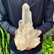 3.19LB Natural White Clear Quartz Crystal Cluster Rough Healing Specimen picture